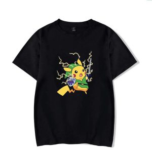 t shirt zelda pikachu link